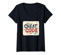 Donna Costume da Gioco per Gli Amanti dei Codici Cheat Maglietta con Collo a V