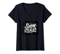 Donna Costume da Ladro di spettacoli Cool Show Stealer Maglietta con Collo a V