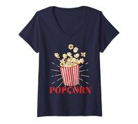 Donna Costume da Popcorn retrò per Carnevale e Carnevale Maglietta con Collo a V