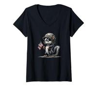 Donna Costume da Skunk Militare per Gli Amanti dei Soldati Maglietta con Collo a V