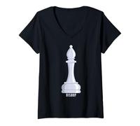 Donna Costume da Vescovo Bianco Maglietta con Collo a V