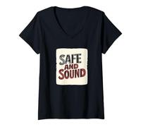 Donna Costume Just Safe and Sound Vibes Maglietta con Collo a V