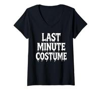 Donna Costume Last Minute Divertente Basso Budget Halloween Maglietta con Collo a V