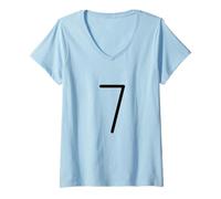 Donna Costume Numero Sette Maglietta con Collo a V