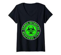 Donna Costume per Gruppo di Halloween della Squadra Zombie Outbreak Response Maglietta con Collo a V