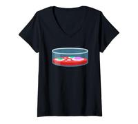 Donna Costume Petri Dish Maglietta con Collo a V