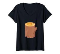 Donna Costume pianta legnosa Maglietta con Collo a V