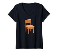 Donna Costume Sedia Maglietta con Collo a V