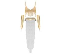 Donna Costumi Ballerine Belly Dance Costume Danza Orientale Donne Oro XL
