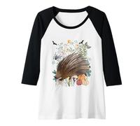 Donna Cottagecore Porcupine Halloween Summerween Acquerello Maglia con Maniche Raglan
