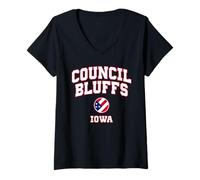Donna Council Bluffs Iowa (IA) Maglietta con Collo a V
