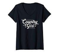 Donna Country Style Girls Maglietta con Collo a V