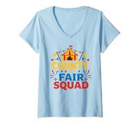 Donna County Fair Squad Carnival Crew Fun Fair Outfit per la famiglia Maglietta con Collo a V