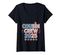 Donna Cousin Crew 2025 Kids Girls Toddler Matching 4 luglio Maglietta con Collo a V