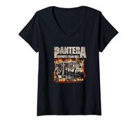 Donna Cover Fire ufficiale dei Pantera Cowboys From Hell Maglietta con Collo a V