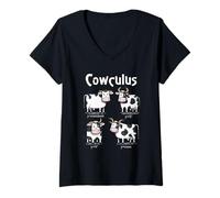 Donna Cowculus Matematica Mucche Calcolo Divertente Nerd Agricoltura Matematica Maglietta con Collo a V