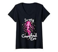 Donna Cowgirl Ghoul Demone Halloween spettrale Gothic Pastello Maglietta con Collo a V