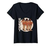 Donna Cowgirl Nera Afroamericana Western Country Texas Rodeo Maglietta con Collo a V