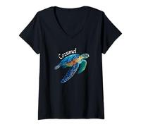 Donna Cozumel Messico Souvenir/Cozumel Maglietta con Collo a V