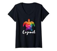 Donna Cozumel Messico Souvenir/Cozumel Maglietta con Collo a V