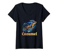 Donna Cozumel Messico Souvenir/Cozumel Maglietta con Collo a V