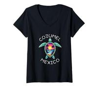 Donna Cozumel Mexico Souvenir Vacanze Viaggi Uomini Donne Promemoria Maglietta con Collo a V