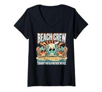 Donna Crabby Until Further Notice Beach Crew Summer Maglietta con Collo a V