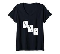 Donna Crack Bam Dot Fun Tile Gioco per giocare Maglietta con Collo a V