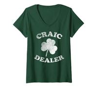 Donna Craic Dealer Funny T design San Patrizio Trifoglio Maglietta con Collo a V