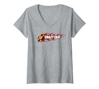 Donna Crazy Taxi Legacy Logo Maglietta con Collo a V
