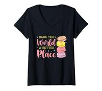 Donna Crea Il Mondo in Un Posto Migliore Design Maglietta con Collo a V