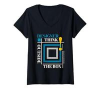 Donna Creativo Pensatore, Graphic Designer Definizione Design Amore Maglietta con Collo a V