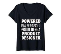 Donna Creato da Jesus Proud per Essere Il Product Designer Christian Maglietta con Collo a V