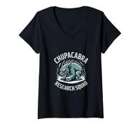 Donna creature mitologiche Squadra di ricerca Chupacabra Maglietta con Collo a V