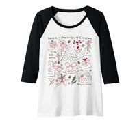 Donna Credi nella magia del Natale Retro Holiday Drawing Art Maglia con Maniche Raglan
