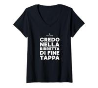 Donna Credo nella Birretta di Fine Tappa - Birra Dopo Le Camminate Maglietta con Collo a V