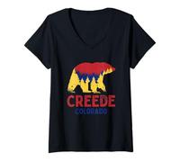 Donna Creede Colorado Rocky Mountains CO Orso Maglietta con Collo a V