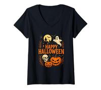 Donna Creepyshow Haunted Houses Halloween Maglietta con Collo a V
