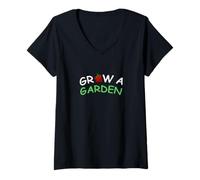 Donna Crescere un design da giardino per bambini che amano giocare Maglietta con Collo a V