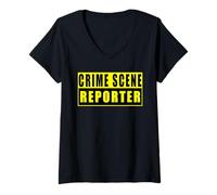 Donna Crime Scene Reporter Maglietta con Collo a V