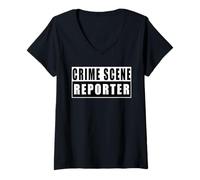 Donna Crime Scene Reporter Maglietta con Collo a V