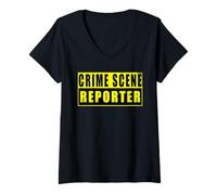 Donna Crime Scene Reporter Maglietta con Collo a V