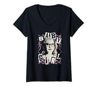 Donna Criminal Minds Penelope Baby Girl Punk TV Show Maglietta con Collo a V