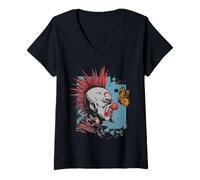 Donna Cringe clownPunk e Farfalla Maglietta con Collo a V