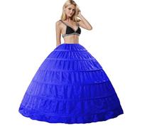 Donna Crinoline Petticoat Sottogonna Gonna Ball Gown 6 Hoop Skirt Tromba Scivolo per Abito da Sposa 6 Cerchio Crinolina Rockabilly Sottoveste per Hallowen Matrimonio Carnevale(Blu,42)