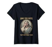 Donna Cristianesimo Cristiano per Uomini Donne Vangelo Cattolico Maglietta con Collo a V