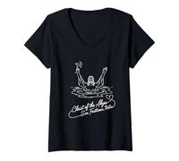 Donna Cristo dell'Abisso, San Fruttuoso Italia Firma Cuore Art Maglietta con Collo a V
