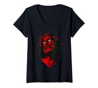 Donna Cristo Rojo Religioso Jesucristo Salvador Redentor Mesías Maglietta con Collo a V