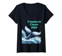 Donna Crociera ai Caraibi 2026 modalità Vacanza Family Ocean Voyage Maglietta con Collo a V