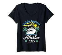 Donna Crociera Insieme in Alaska Crociera per Coppie Divertenti 2025 Maglietta con Collo a V